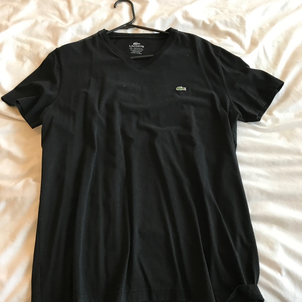 Lacoste Black Medium V-Neck Tee